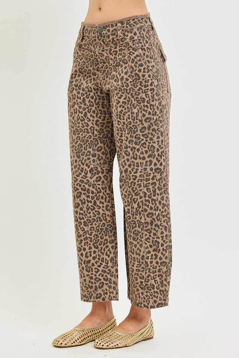 The Lennox Leopard Barrel Jean