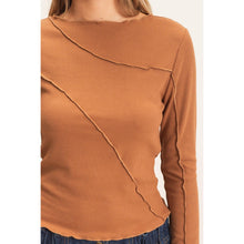 Load image into Gallery viewer, Ruffled Ribbed Long Sleeve Top