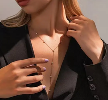 Load image into Gallery viewer, 14K Lariat Stud Y Necklace