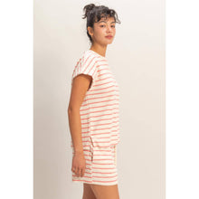 Load image into Gallery viewer, Terry Cloth Stripe Cap Sleeve Tee (5 Colors)
