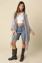 Load image into Gallery viewer, Maxine Fringe Knit Poncho (2 Colors)
