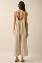 Load image into Gallery viewer, Missy Cotton Smocked Ruffled Wide-Leg Cropped Jumpsuit