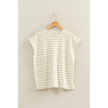 Load image into Gallery viewer, Terry Cloth Stripe Cap Sleeve Tee (5 Colors)
