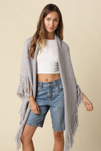 Load image into Gallery viewer, Maxine Fringe Knit Poncho (2 Colors)