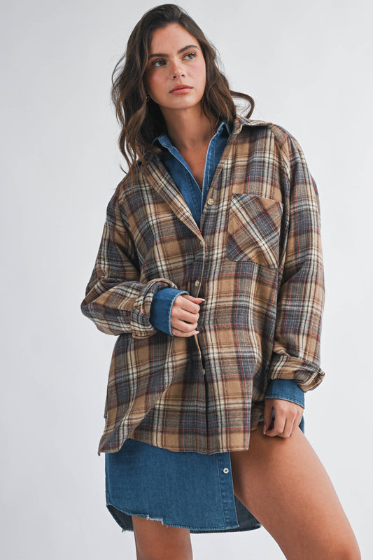 The Tatum Oversized Plaid Button Down