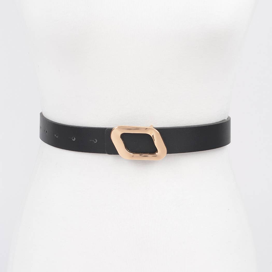 Faux Leather Metal Buckle Belt