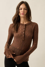 Load image into Gallery viewer, The Brynn Lace Henley Top