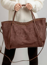 Load image into Gallery viewer, Faux Suede Tote (2 Colors)