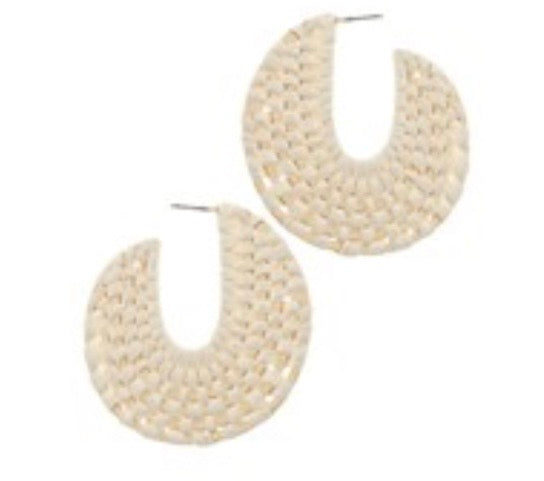 Sunwashed Raffia Hoop Earrings