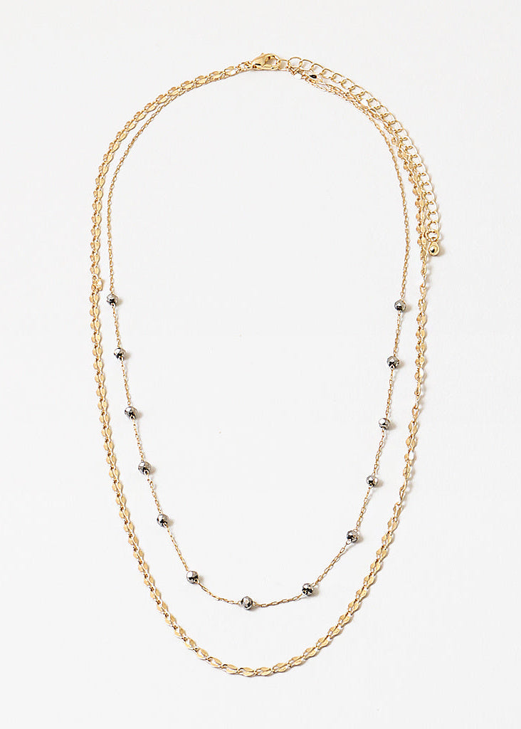The Blake Hematite Layered Necklace