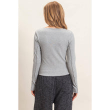 Load image into Gallery viewer, Ruffled Ribbed Long Sleeve Top