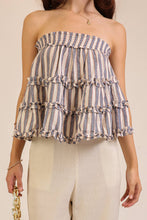 Load image into Gallery viewer, Blue Harbor Ruffle Tiered Strapless Top