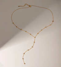 Load image into Gallery viewer, 14K Lariat Stud Y Necklace