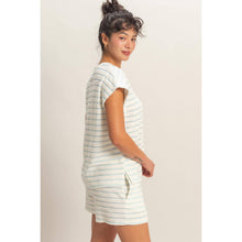 Load image into Gallery viewer, Terry Cloth Stripe Cap Sleeve Tee (5 Colors)