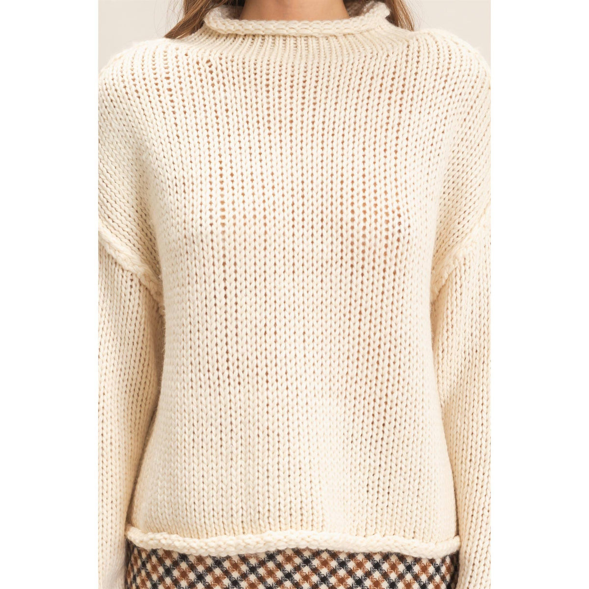 Harvest Moon Rolled Collar Sweater