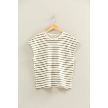Load image into Gallery viewer, Terry Cloth Stripe Cap Sleeve Tee (5 Colors)