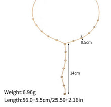 Load image into Gallery viewer, 14K Lariat Stud Y Necklace