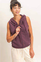 Load image into Gallery viewer, Sleeveless Zip Up Hoodie (2 Colors)
