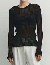Load image into Gallery viewer, Sheer Stripe Knit Sweater
