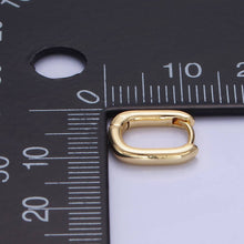 Load image into Gallery viewer, 14K Gold Filled 11mm Minimalist Rectangular Huggie Earrings

