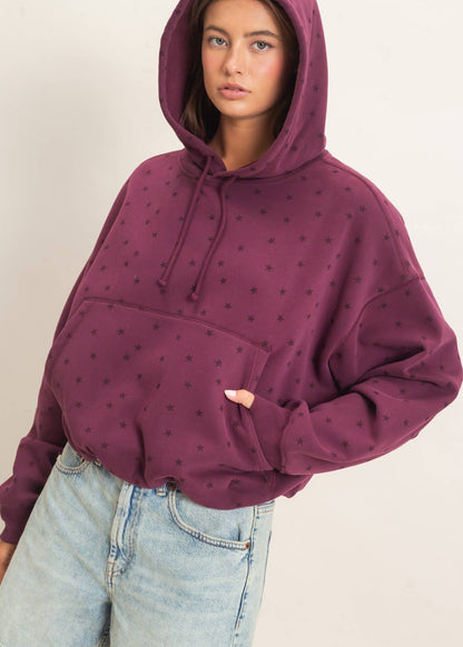Star Print Bubble Hoodie