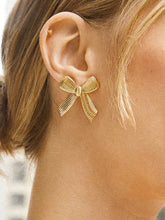 Load image into Gallery viewer, Lillian 18K Gold Non-Tarnish Bow Stud &amp; Ring

