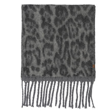 Load image into Gallery viewer, Woven Leopard Pattern Print with Fringe Scarf
