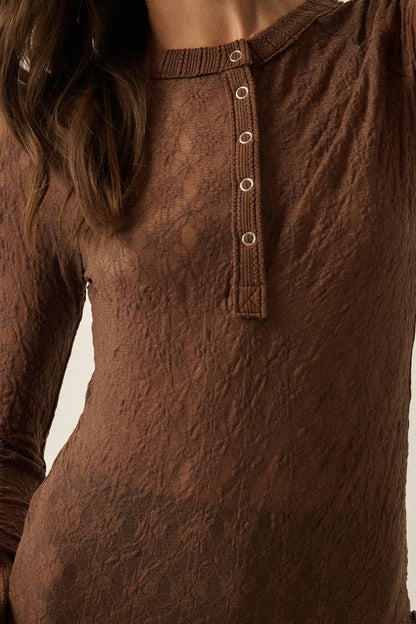 The Brynn Lace Henley Top