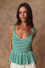 Load image into Gallery viewer, Striped Peplum Top
