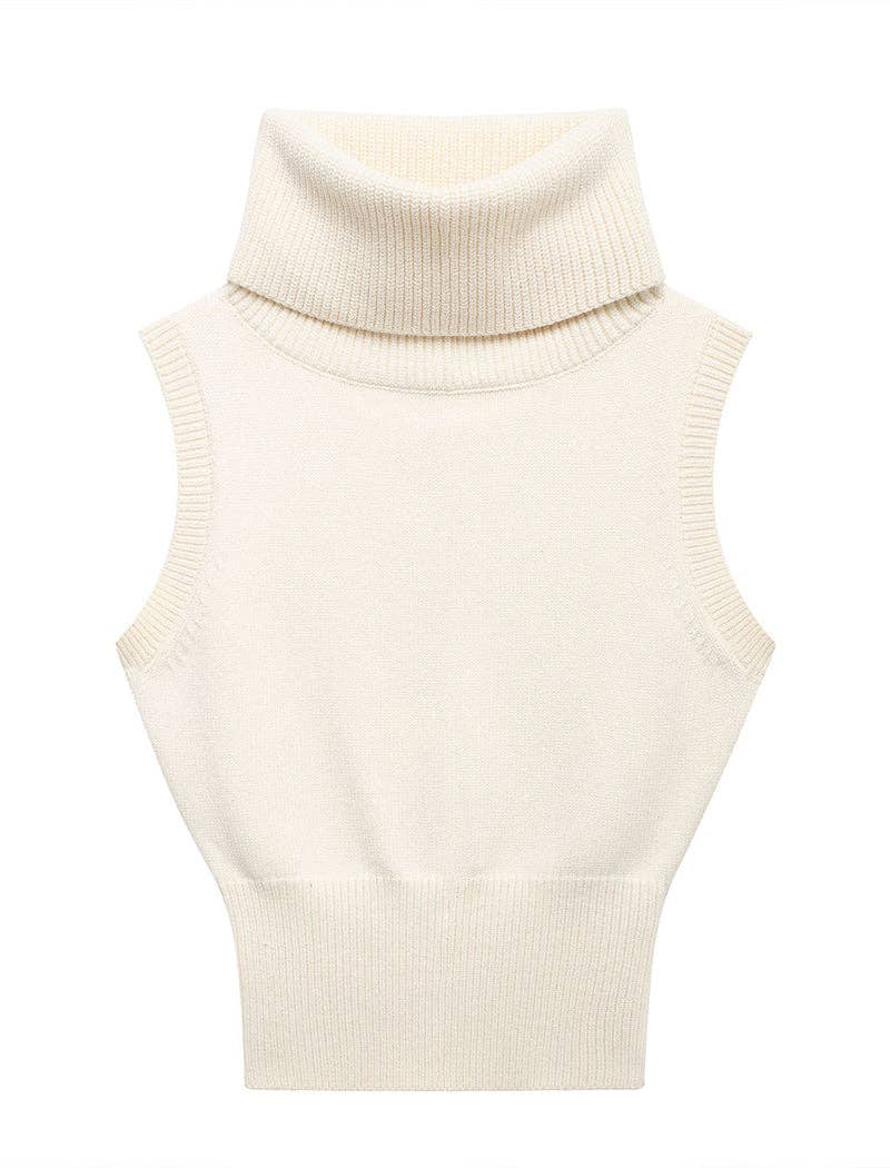 Audra Mock Neck Knitted Tank Top