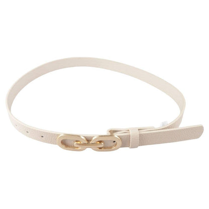LINK DESIGN BUCKLE SKINNY BELT