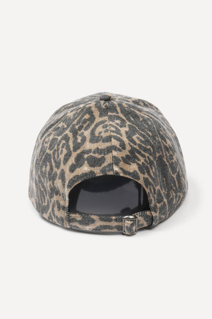 Washed Leopard Print Baseball Hat