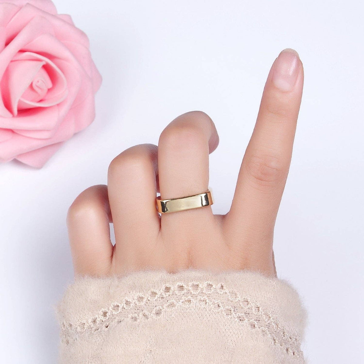 14K Gold Filled Square Geometric Band Ring