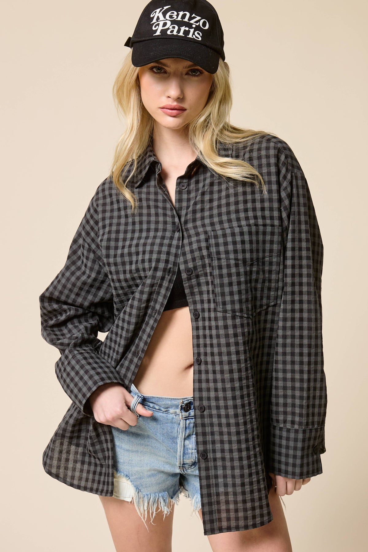 Rori Gingham Button Down Shirt (2 Colors)