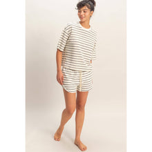 Load image into Gallery viewer, Terry Cloth Stripe Drawstring Short
