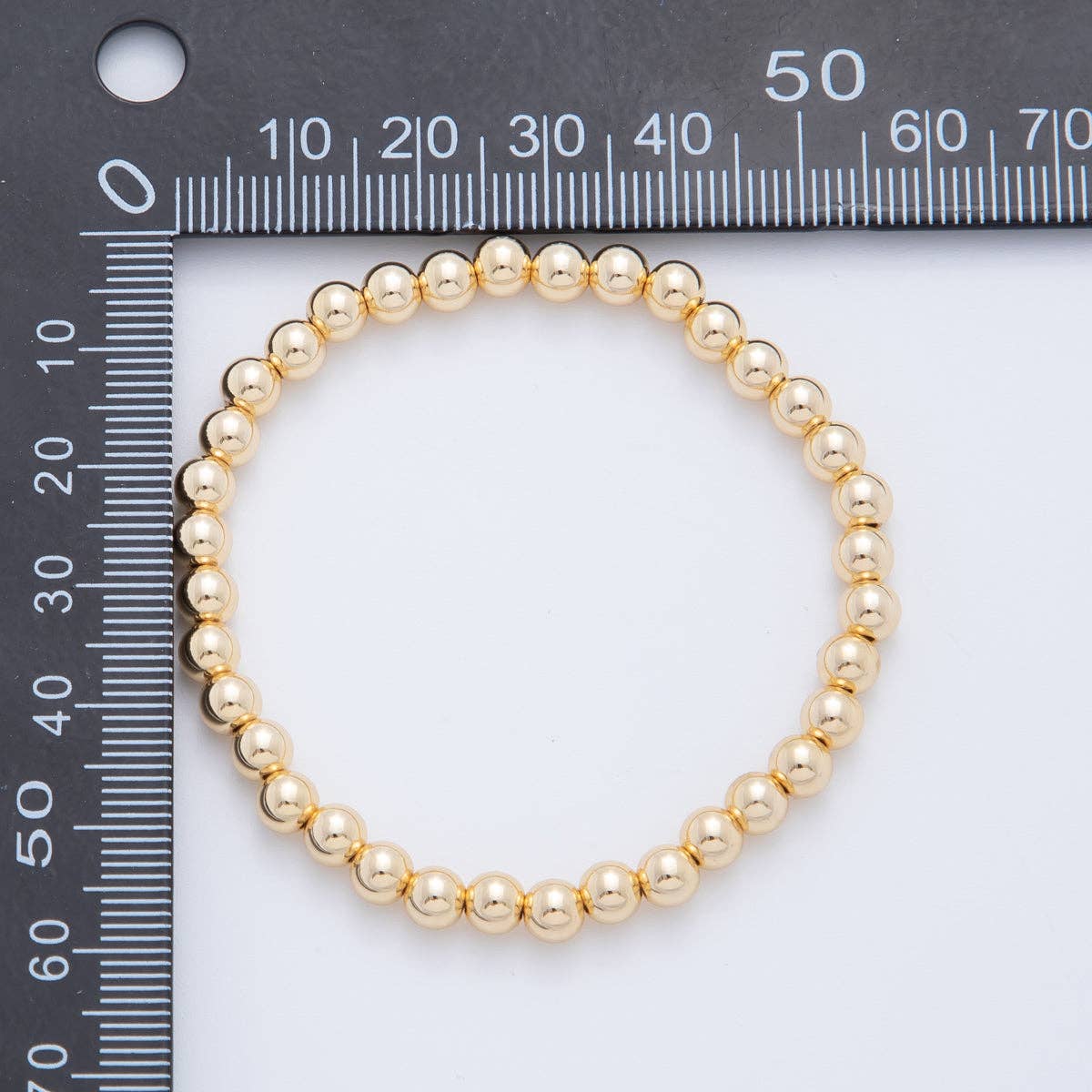 16K Gold Filled 5mm Minimalist Round Ball Stretch Bracelet