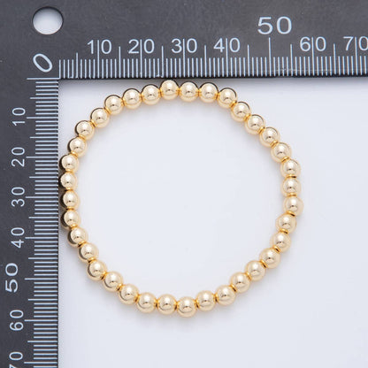 16K Gold Filled 5mm Minimalist Round Ball Stretch Bracelet