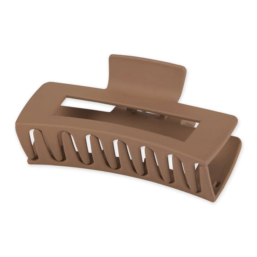 Large Matte Hair Claw - Brown