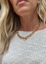 Load image into Gallery viewer, Poppy Oval Paperclip Toggle  Long multi Chain necklace 
