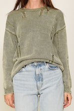 Load image into Gallery viewer, Zia Mineral Wash Distressed Sweater
