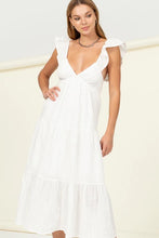 Load image into Gallery viewer, Eyelet Cap Sleeve Midi Dress

