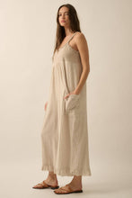 Load image into Gallery viewer, Missy Cotton Smocked Ruffled Wide-Leg Cropped Jumpsuit
