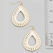 Load image into Gallery viewer, Leather Wrap Teardrop Dangle Earrings
