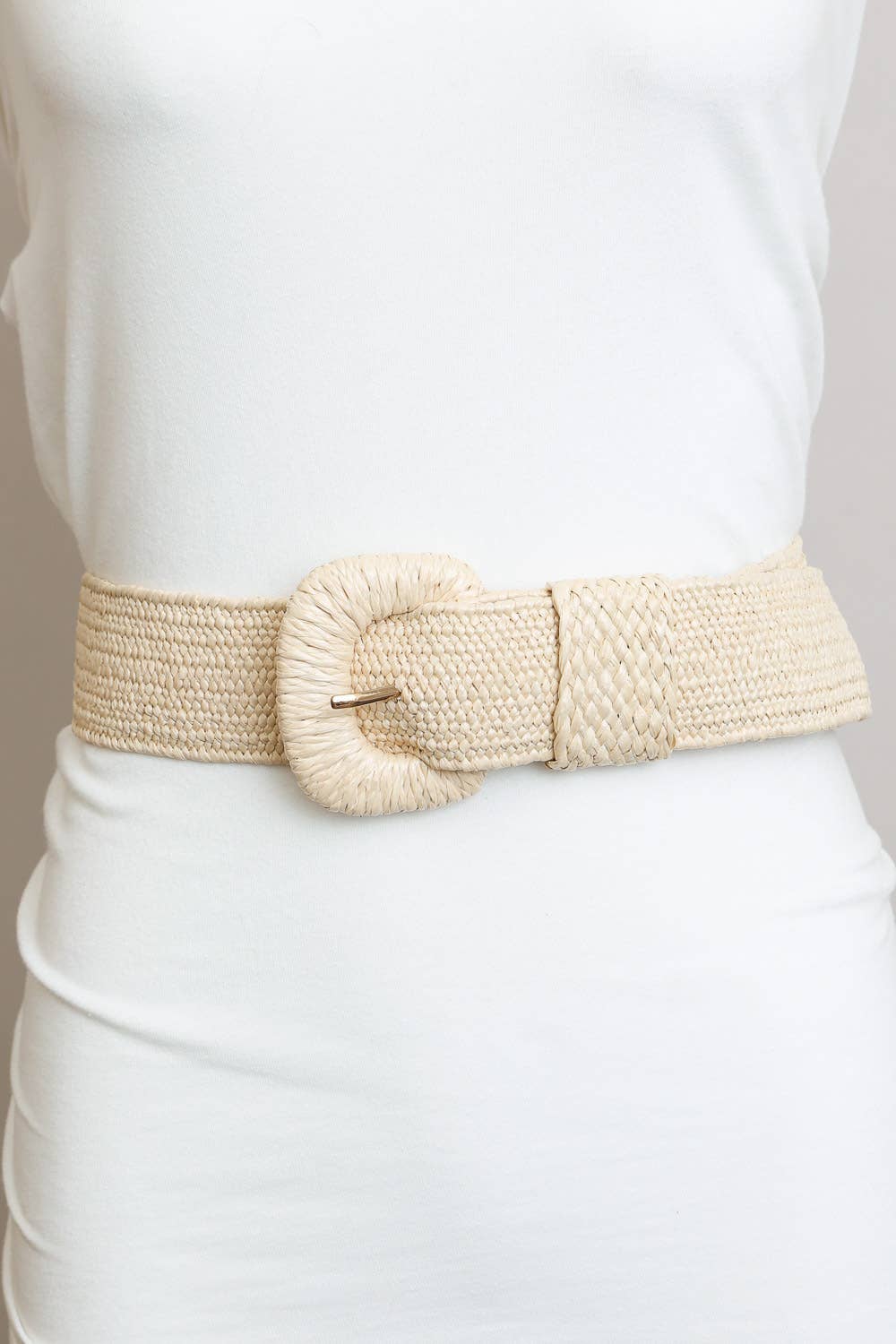Stretch Raffia Belt