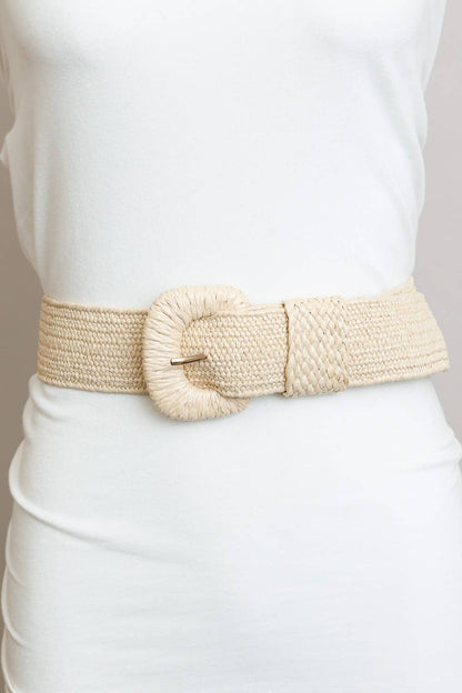 Stretch Raffia Belt