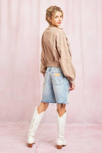 Load image into Gallery viewer, Washed Linen Bomber Jacket
