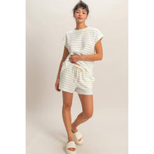 Load image into Gallery viewer, Terry Cloth Stripe Drawstring Short
