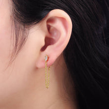Load image into Gallery viewer, 16k Gold Filled CZ Chain Link Stud Earrings
