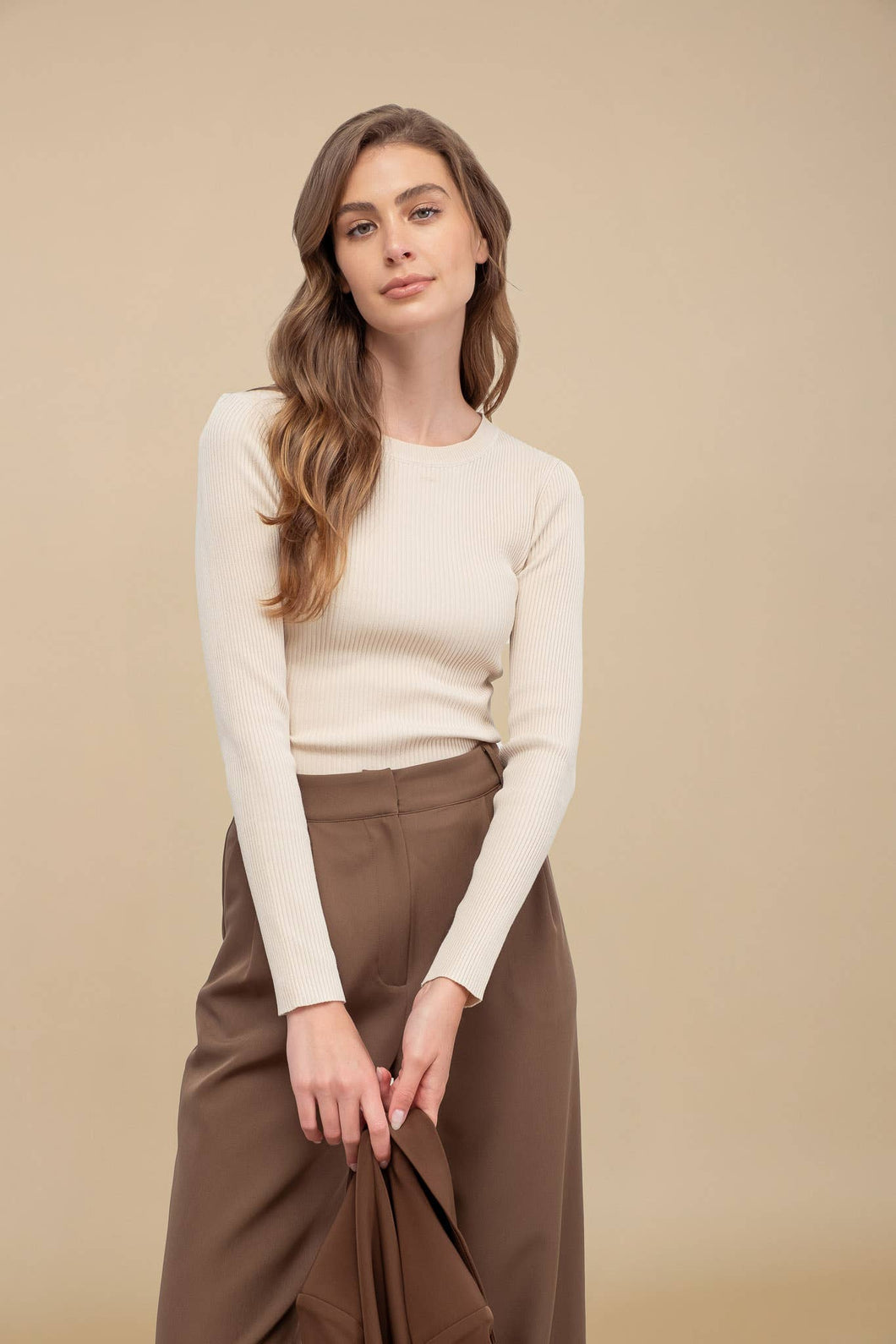Marlowe Ribbed Sweater Knit Top