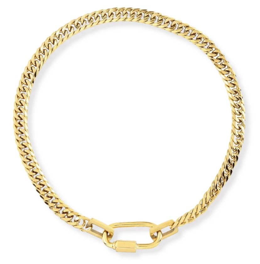 Abby- Carabiner Chunky Stainless Steel Necklace
